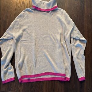 Candace Cameron Bure Gray Sweater with Pink Accents